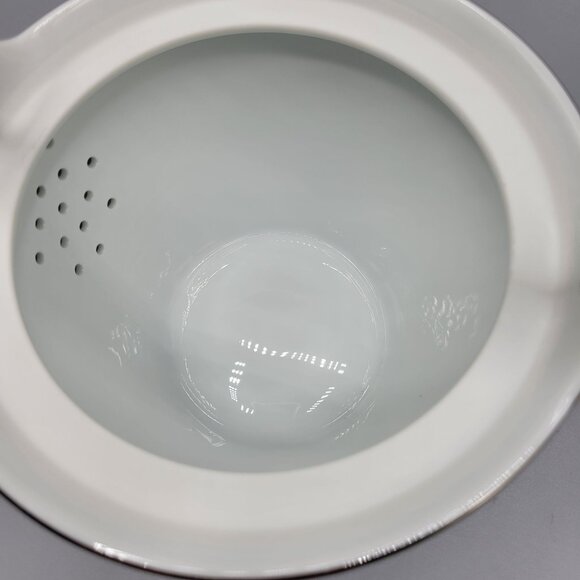 Vtg Noritake Pilgrim White Porcelain Teapot Sugar & Creamer Set Made In Japan - Picture 10 of 16